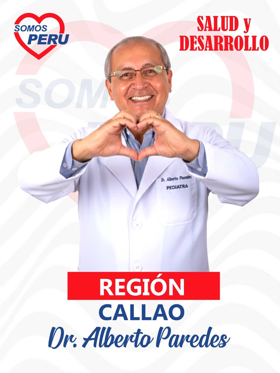 Dr. Alberto Paredes con manos en corazón — Salud y Desarrollo — Región Callao — Somos Perú